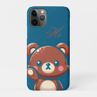 Funda Para iPhone 11 Pro Cute Bear iPhone Case –Teal Blue Teddy Bear Barely