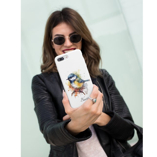 Funda De Case-Mate Para iPhone Cute Bluetit en una sucursal, personalizado (Subido por el creador)