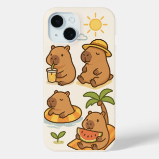 Funda Para iPhone 15 Cute capybaras
