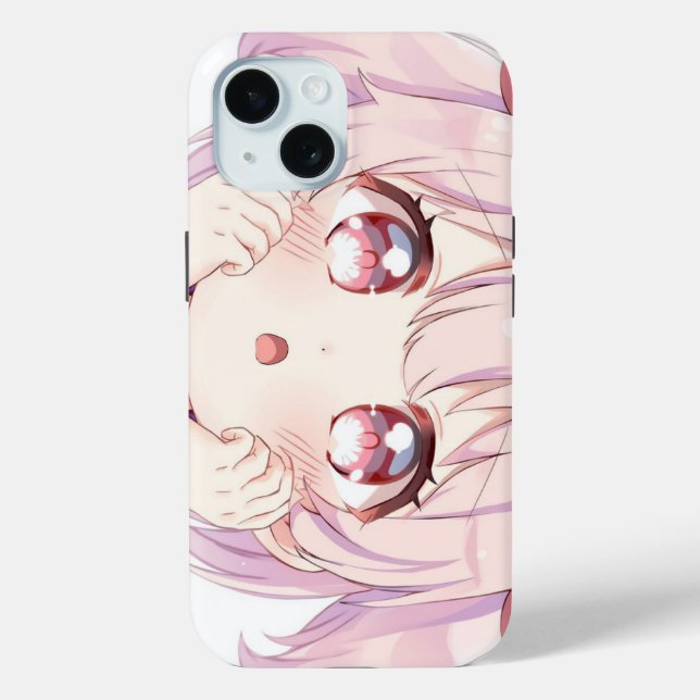 Funda De Case-Mate Para iPhone Cute Cartoon Face Girl (Reverso )