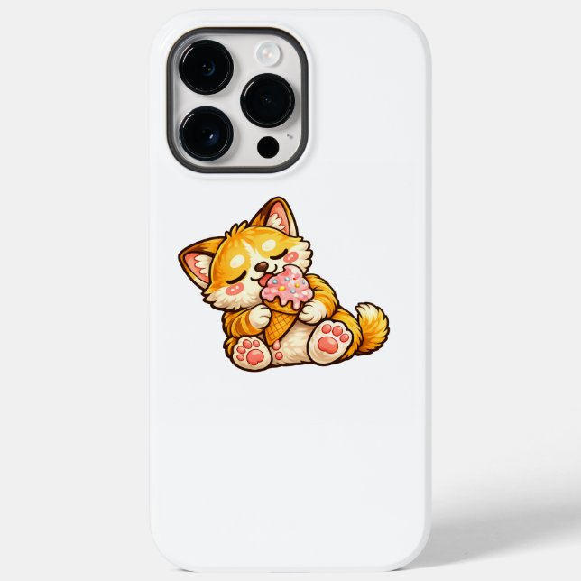 Funda De Case-Mate Para iPhone Cute Cat Ice Cream (Reverso )