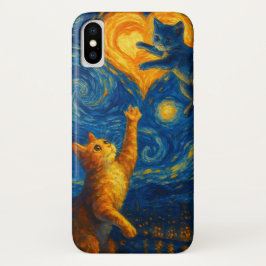 Funda Para iPhone X Cute Cat Kitten Starry Night iPhone / iPad case