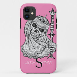 Funda Para iPhone 11 CUTE CHICA SKULL CROWN PINK Funda-Mate iPhone CASE