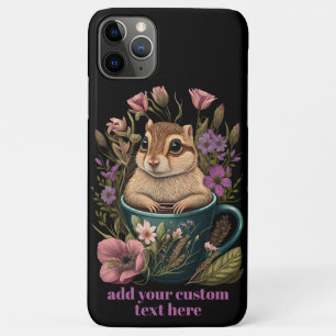 Funda Para iPhone 11 Pro Max Cute Chipmunk en la Copa Personalizado Cottagecore