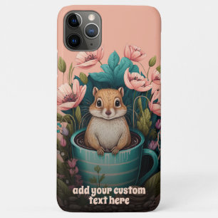 Funda Para iPhone 11 Pro Max Cute Chipmunk en la Copa Personalizado Cottagecore
