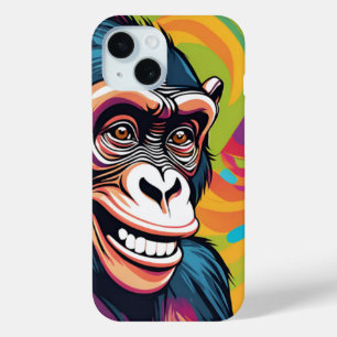 Funda Para iPhone 15 Cute Crazy Funny Chimpanzee