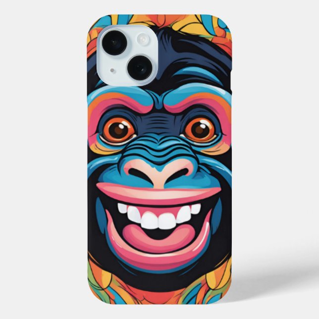 Funda De Case-Mate Para iPhone Cute Crazy Funny Chimpanzee (Reverso )