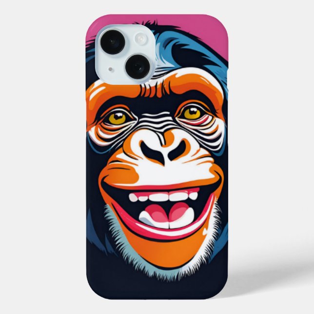 Funda De Case-Mate Para iPhone Cute Crazy Funny Chimpanzee (Reverso )