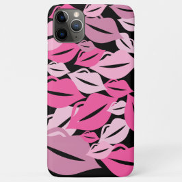 Funda Para iPhone 11 Pro Max Cute Diversión Rosa Lips Patrón KIsses