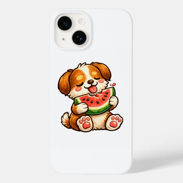 Funda De Case-Mate Para iPhone Cute Dog Watermelon (Reverso )