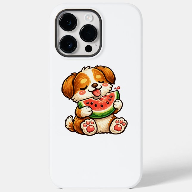 Funda De Case-Mate Para iPhone Cute Dog Watermelon (Reverso )