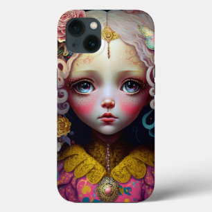 Funda Para iPhone 13 Cute Doll Chica Pink Hair
