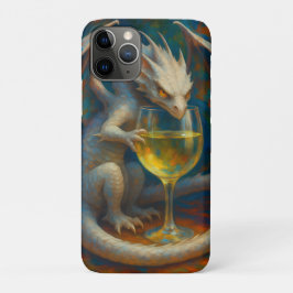 Funda Para iPhone 11 Pro Cute Dragón de Marfil y Arte Fantástico de Vino Bl