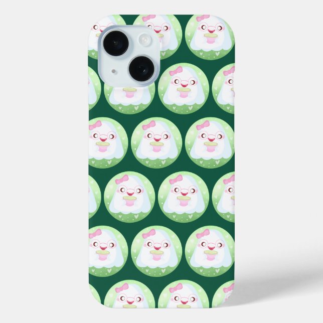 Funda De Case-Mate Para iPhone Cute Fantasma de Matcha Latte (Reverso )