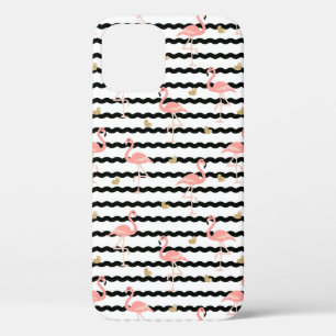 Funda Para iPhone 12 Cute Flamingo Rosa Patrón Sin Costuras