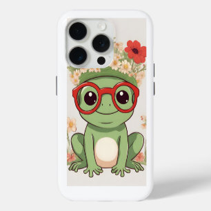 Funda Para iPhone 15 Pro Cute Frog Flower Headband