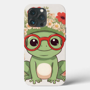 Funda Para iPhone 13 Pro Cute Frog Flower Headband