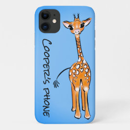 Funda Para iPhone 11 Cute Giraffe - azul bebé