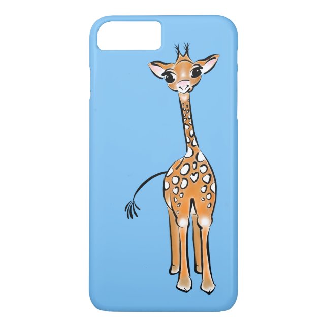 Funda De Case-Mate Para iPhone Cute Giraffe - azul bebé (Reverso)