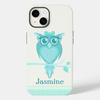 title_seo2 Cute girls owl aqua mint green