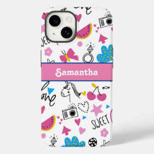 Funda Para iPhone 14 De Case-Mate Cute Girly divertido unicornio Estrellas de arcoir