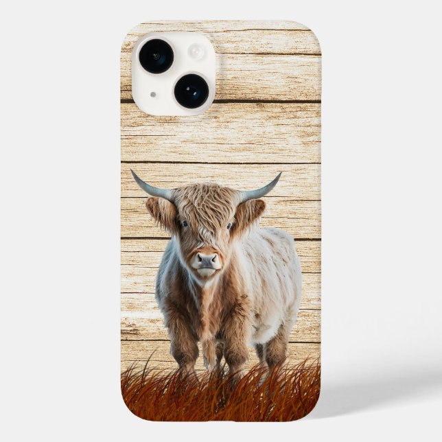 Funda De Case-Mate Para iPhone Cute Highland Cow (Reverso )