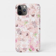 Cute Japanese Kawaii Bunny y cuadros rosa gingham