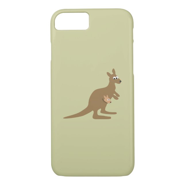 Funda De Case-Mate Para iPhone Cute Kangaroo y Joey (Reverso)