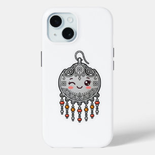 Funda Para iPhone 15 Cute Kawaii Amazigh Marroquí Pendiente De Plata Cu