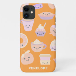 Funda Para iPhone 11 Cute Kawaii Patrón de tubería de calabaza otoñal e