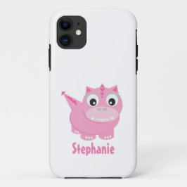Funda Para iPhone 11 Cute Kawaii Pink Dino