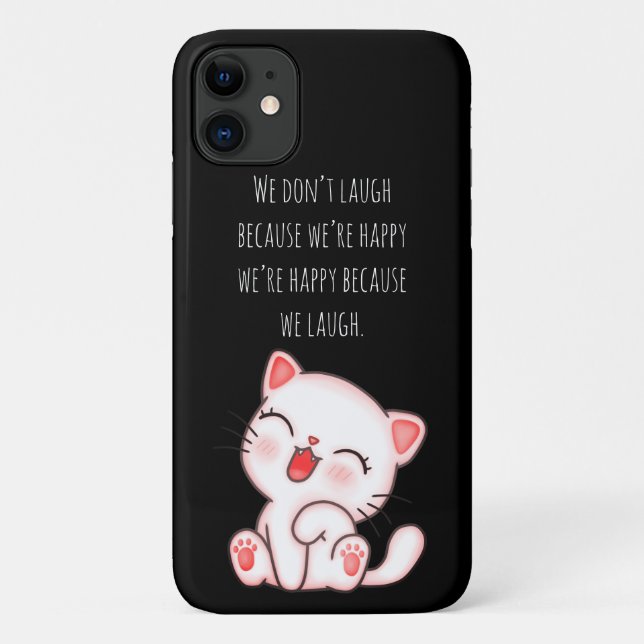 Funda De Case-Mate Para iPhone Cute Kitten Laughing (Reverso)