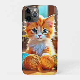 Funda Para iPhone 11 Pro Cute Kitten Yarn