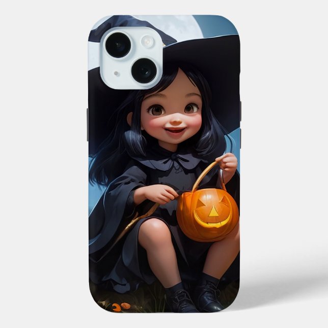 Funda De Case-Mate Para iPhone Cute Lil Witch (Reverso )