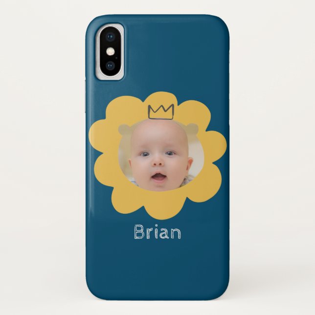 Funda De Case-Mate Para iPhone Cute Lion Baby Picture (Reverso)