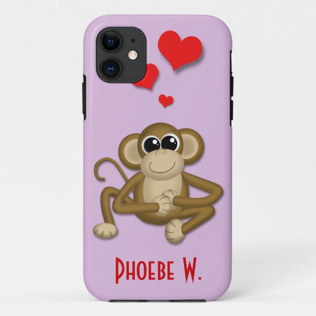 Funda De Case-Mate Para iPhone Cute Monkey Love Personalizado iPhone 5 Funda (Reverso)