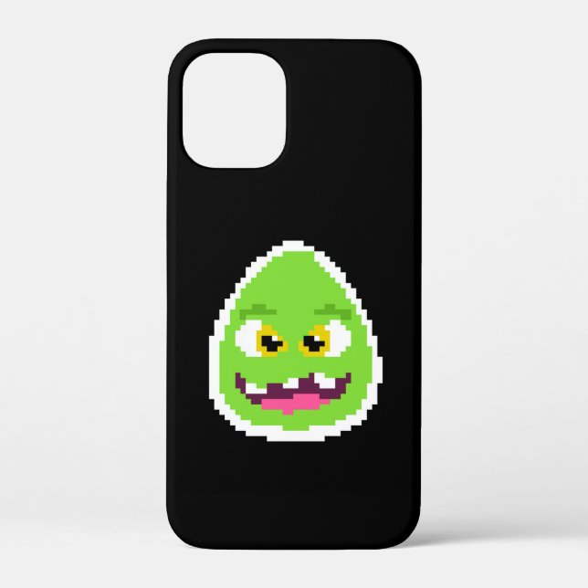 Funda De Case-Mate Para iPhone Cute monstruo de huevo pixelado (Reverso )