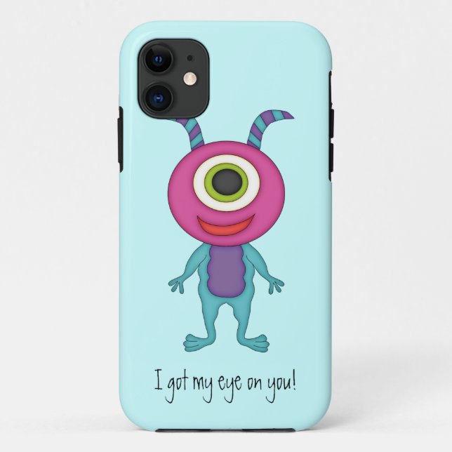 Funda De Case-Mate Para iPhone Cute Monstruo. ¡Te he puesto el ojo! (Reverso)