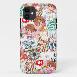 Funda Para iPhone 11 Cute Motivacional – Cita Positiva Kawaii 