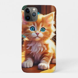 Funda Para iPhone 11 Pro Cute Naranja Kitten Art