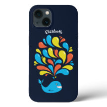 Cute nombre ballena Personalizado pescado colorido