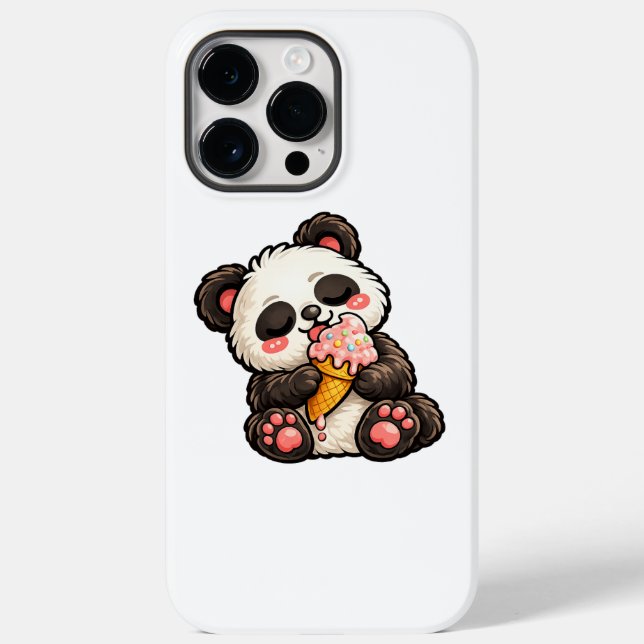 Funda De Case-Mate Para iPhone Cute Panda Ice Cream (Reverso )