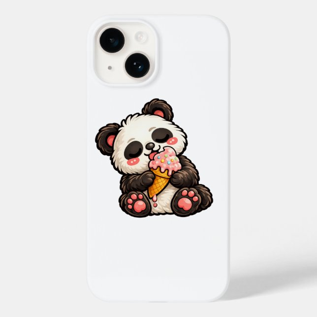 Funda De Case-Mate Para iPhone Cute Panda Ice Cream (Reverso )