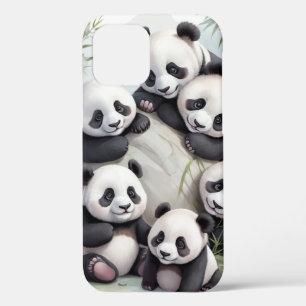Funda Para iPhone 12 Pro Cute Pandas Group Photo
