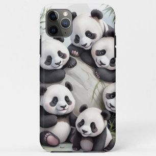 Funda Para iPhone 11 Pro Max Cute Pandas Group Photo