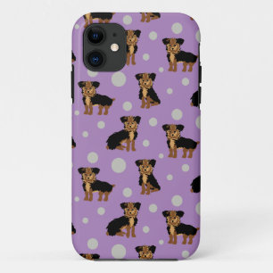 Funda Para iPhone 11 Cute patrón de perro Yorkshire Terrier Yorkie en p