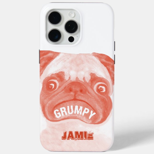 Funda De Case-Mate Para iPhone Cute Peachy Grumpy Puggy (Reverso )