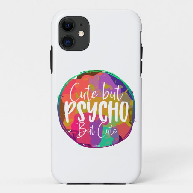 Funda De Case-Mate Para iPhone CUTE PERO PSYCHO PERO CUTE gracioso sarcástico hum (Reverso)