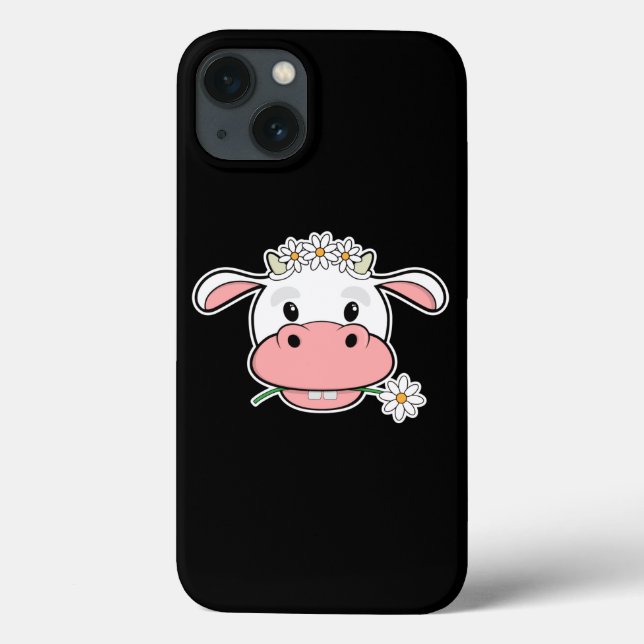Funda De Case-Mate Para iPhone Cute Personalizado Cow | Kawaii Farm Animal (Reverso)