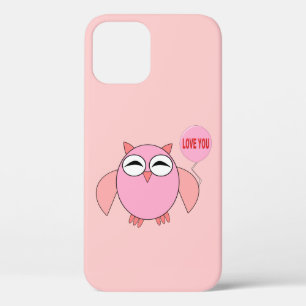 Funda Para iPhone 12 Cute Pink Love You Owl iPhone Case